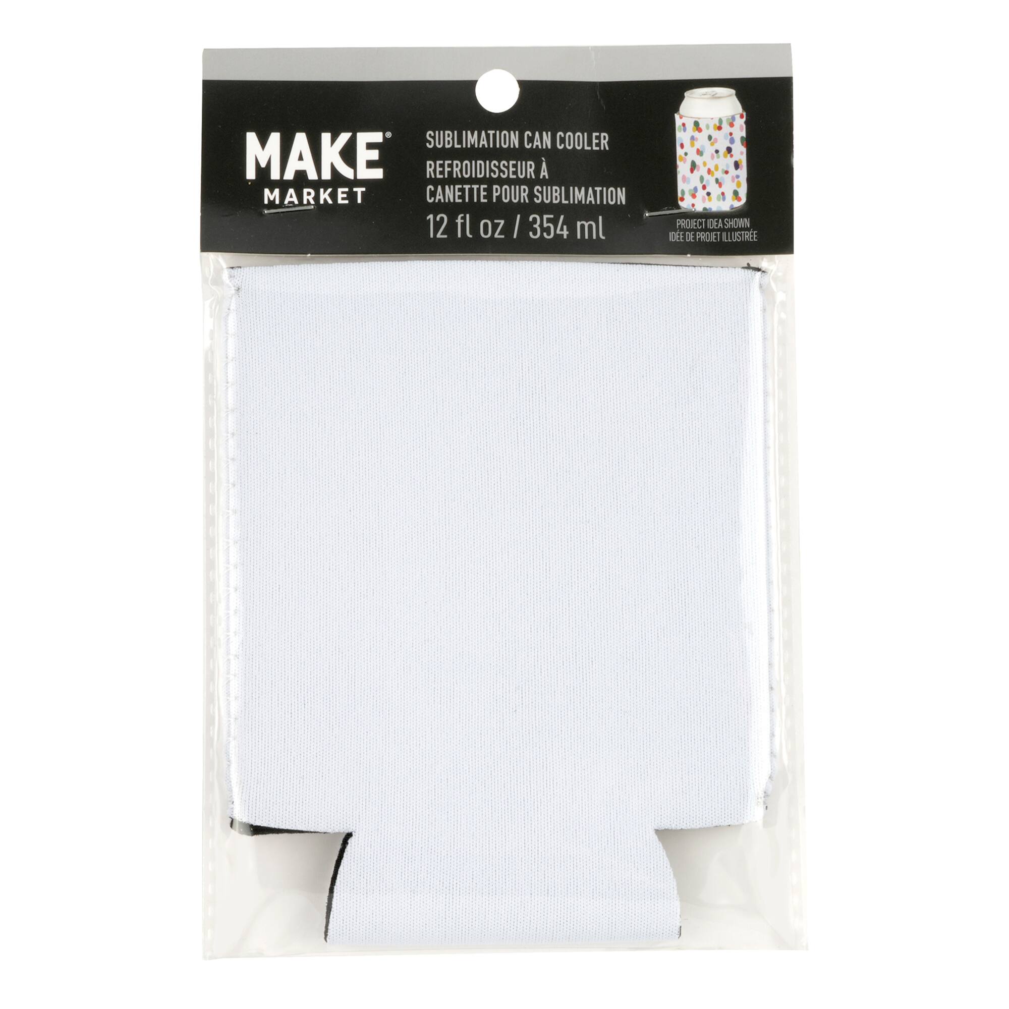 12oz. White Neoprene Sublimation Can Cooler by Make Market®